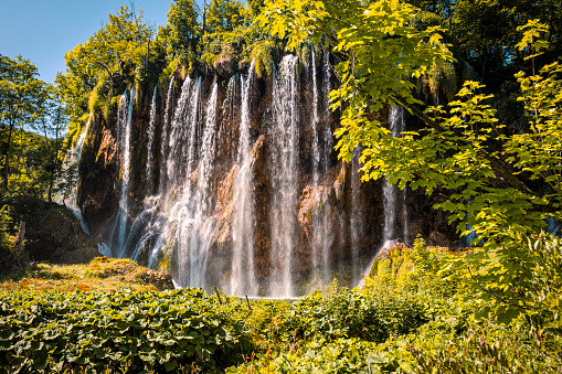 Plitvice Lakes National Park - a national park in Croatia, located in the central part of the country, approximately 140 kilometers from Zagreb, near the eastern border with Bosnia and Herzegovina; founded in 1949. Its biggest attraction is 16 karst lakes connected with each other by numerous waterfalls, known as Plitvice Lakes. The lakes are divided into two groups connected in cascade - Upper and Lower Lakes.