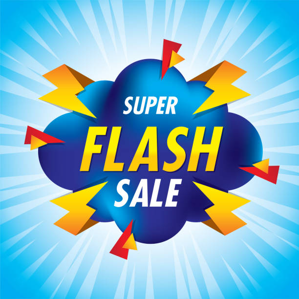 flash sale banner tag vektor - shopping mall flash stock-grafiken, -clipart, -cartoons und -symbole