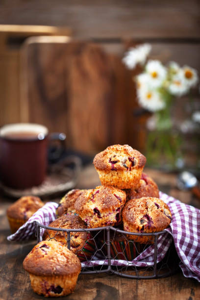 istock Fresh homemade delicious cherry muffins 1340225192