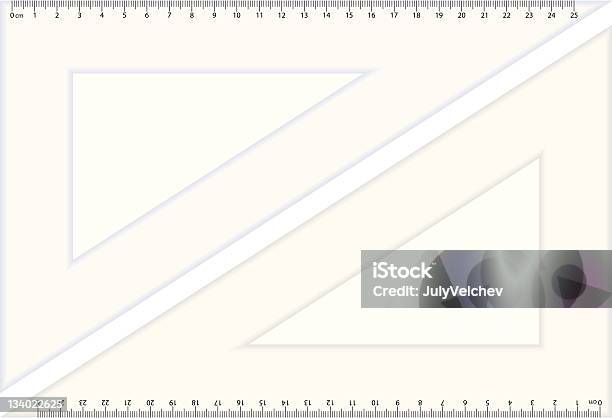 Trianglelineal Stock Vektor Art und mehr Bilder von Ausrüstung und Geräte - Ausrüstung und Geräte, Dreieck, Form