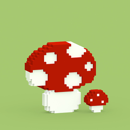 Mushroom 3D generated - colorful