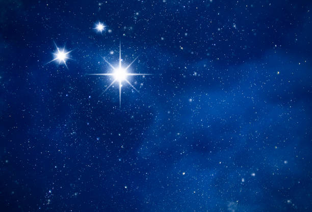 istock Night starry sky. Bright Polaris in deep space, constellation on dark sky as background 1340227852