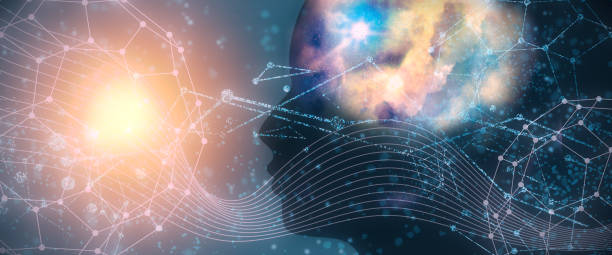 istock Silhouette of male head with universe as brains. 1340229498