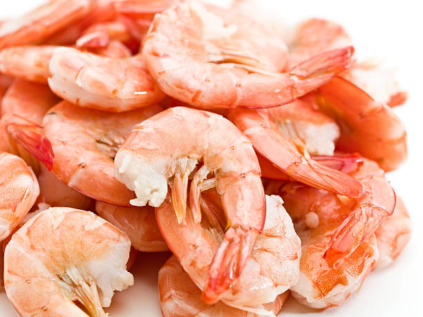 Seafood industry concept: Shopping at the fish market. Variation of fresh ingredients for cooking. On display selection of different raw fishes lying on ice. Close-up, high angle view photography. Food background with copy space.