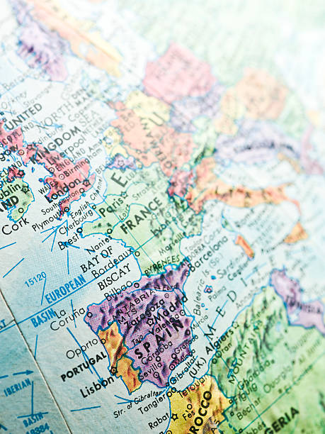 istock Map of Portugal and Spain 134023042