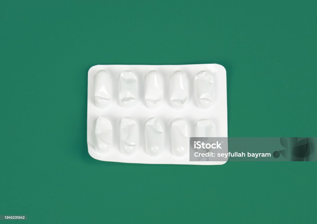 Empty Medication Packet Empty Pill Packets Top View Isolated Empty White Medicine Package On ...