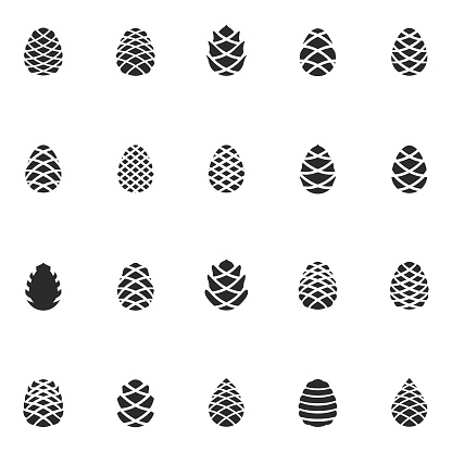 Pine cone icon set