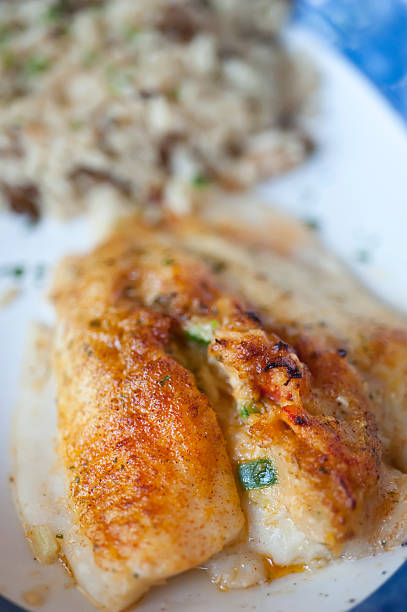 istock Stuffed fillet of fish with rice 134023254