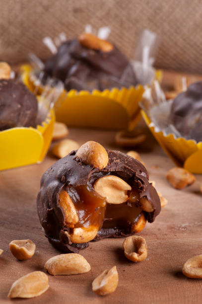 istock A type of brigadeiro called Charge, with dulce de leche and peanuts. Party candy. 1340233366