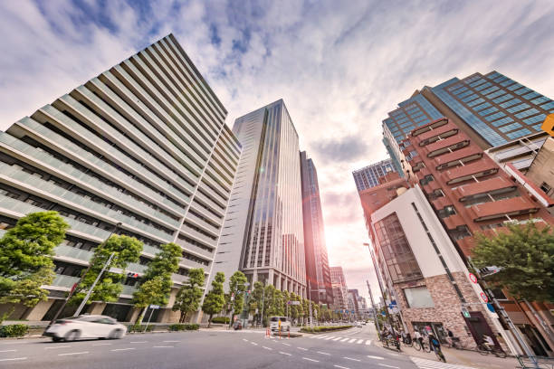 istock Buildings in Tokyo with beautiful sunlight 1340235098