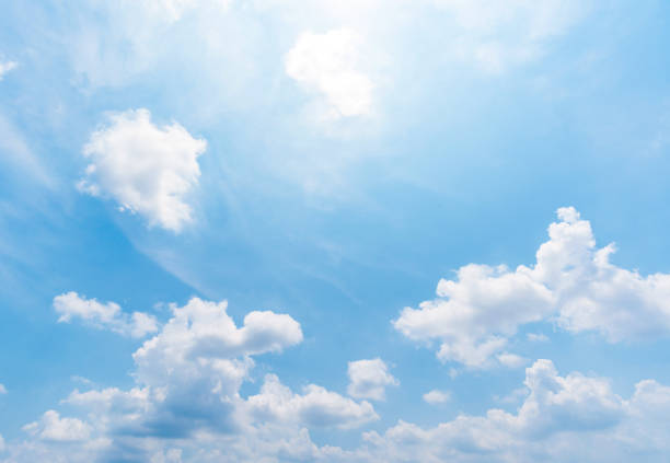 istock Panoramic view of clear blue sky and clouds, clouds with background. 1340236294