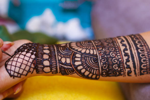 istock Mehandi design or natural henna design 1340238777
