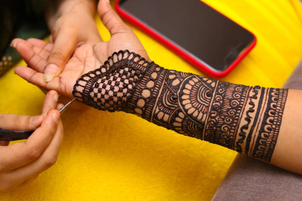 istock Mehandi design or natural henna design 1340239423