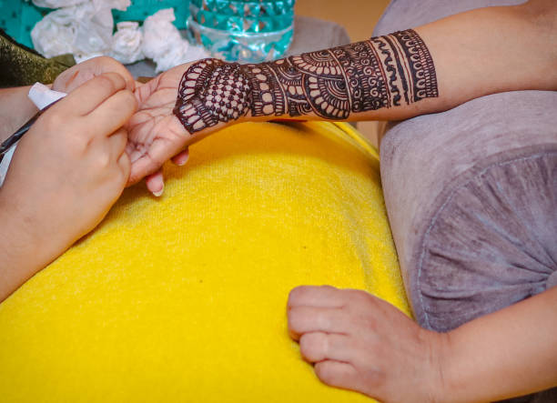 istock Mehandi design or natural henna design 1340239467