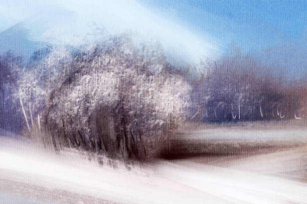 illustrations, cliparts, dessins animés et icônes de paysage - backgrounds canvas cold color image