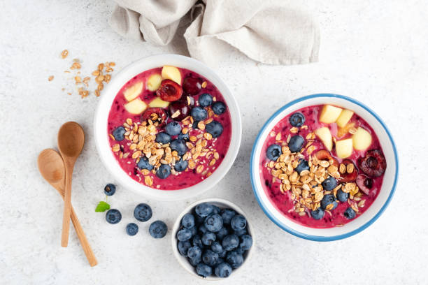 Purple Smoothie Bowl With Toppings