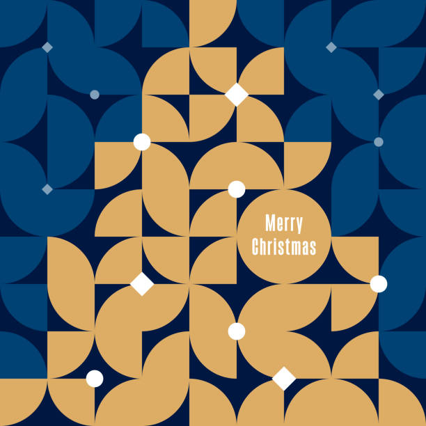 geometrischer weihnachtsbaum - modern art art abstract blue stock-grafiken, -clipart, -cartoons und -symbole