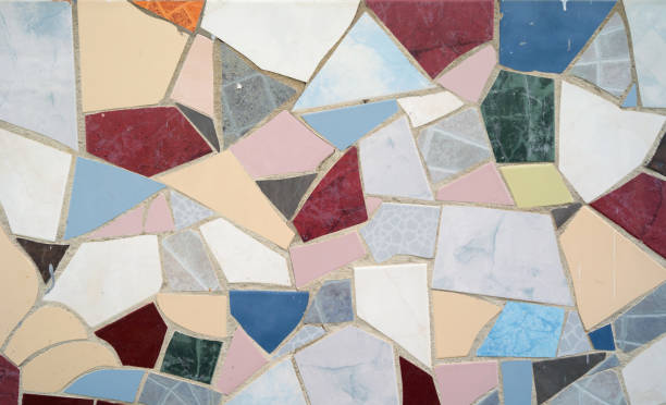 istock Pieces of colorful marble mosaic floor tile and granite. Surface. Pattern. Texture and design. 1340241872