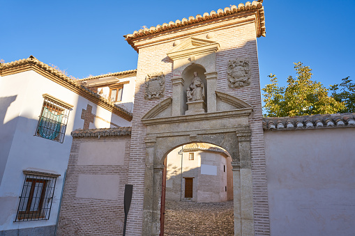 Santa Isabel la Real monastery in Albaicin of Granada at andalusian spain