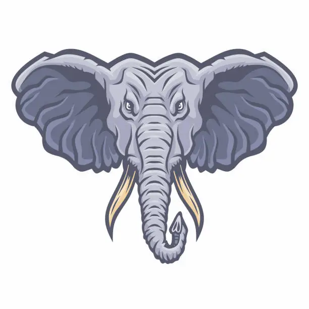 Vector illustration of elephant head mascot.