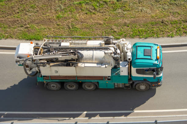 istock Truck with tank for pumping waste or contaminated water. 1340246757