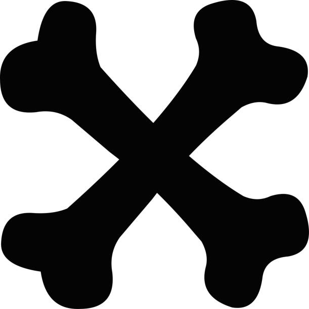 vektorillustration der schwarzen silhouette einiger gekreuzter knochen - crossed bones stock-grafiken, -clipart, -cartoons und -symbole