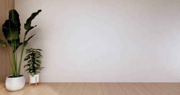 istock Empty room, white room, Clean modern room ,japanese style.3D rendering 1340248021