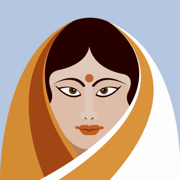 300+ Indian Woman Long Hair Stock Illustrations, Royalty-Free Vector ...