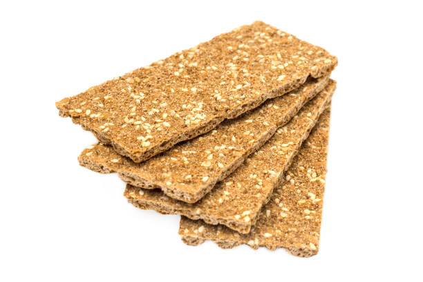 Swedish rye flatbread isolated on white background