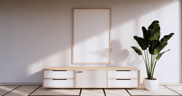 istock Cabinet wooden design on modern room japanese.3D rendering 1340250196
