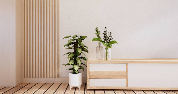 istock Cabinet wooden design on modern room japanese.3D rendering 1340250200