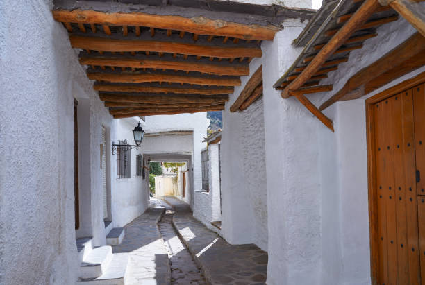 Alpujarras street in Granada at Pampaneira village of Andalusia Spain