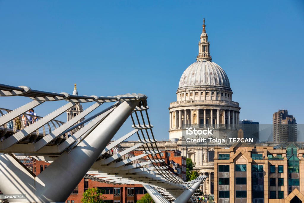 St Paul's Cathedral, London St Paul's Cathedral, London, England London Millennium Footbridge Stock Photo