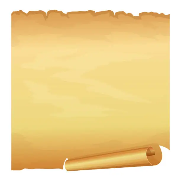 Vector illustration of Big golden scroll of parchment