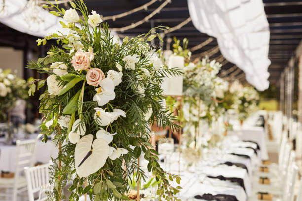 istock Shot of an elegantly decorated table at a wedding reception 1340253176