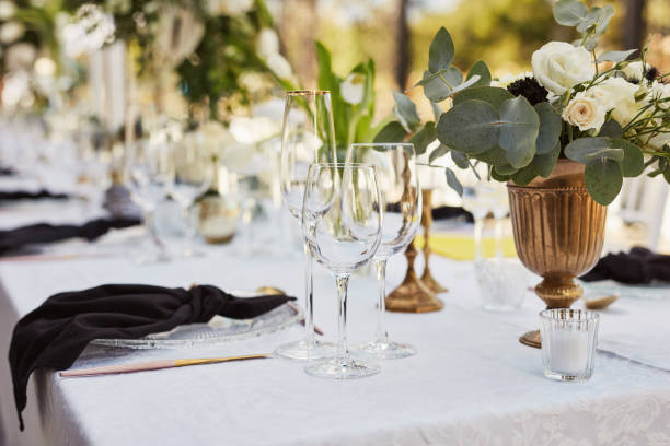 istock Shot of an elegantly decorated table at a wedding reception 1340253199