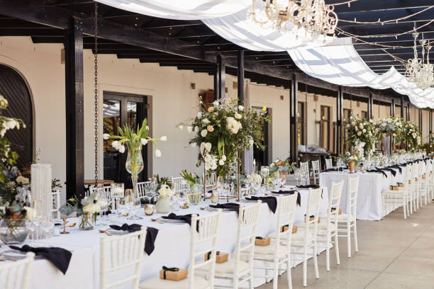 istock Shot of an elegantly decorated table at a wedding reception 1340253630
