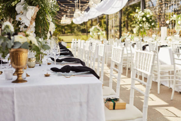 istock Shot of an elegantly decorated table at a wedding reception 1340253651