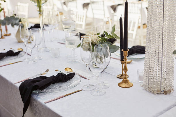 istock Shot of an elegantly decorated table at a wedding reception 1340254010