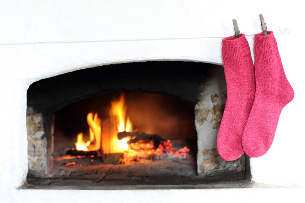 warming atmosphere in the house stock photo