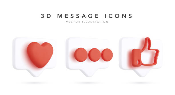 istock Set of 3d realistic bubbles with social media and digital marketing icons. Vector illustration 1340258652