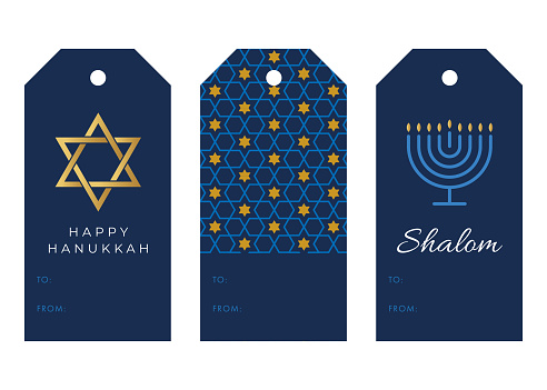 Beauty gift cards template for Hanukkah holidays.