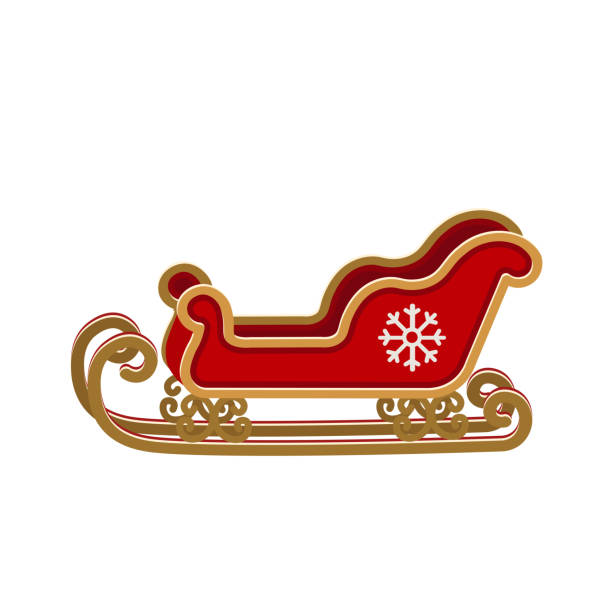istock Christmas Santa Claus sleigh vector illustration isolated on white background. 1340260816