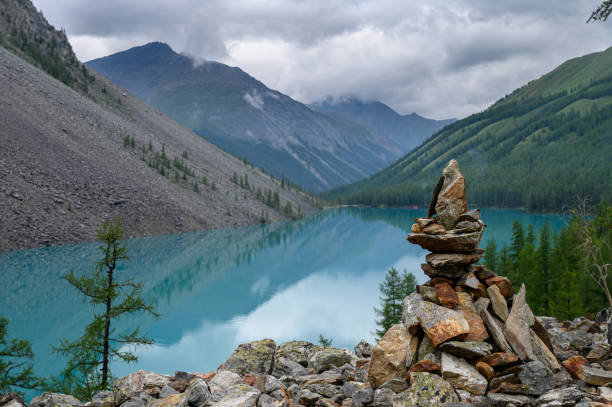 istock Blue water of a mountain lake. 1340263729