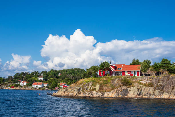 istock Landscape with buildings on an archipelago island in Norway 1340265332