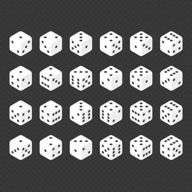 Vector illustration of Set of isometric dice vector.