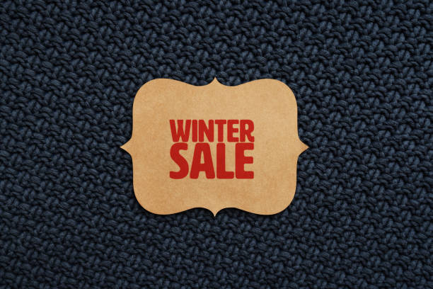 Winter sale text on craft paper