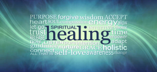 duchowe uzdrawiające słowa wall art banner - reiki alternative medicine chakra recovery zdjęcia i obrazy z banku zdjęć
