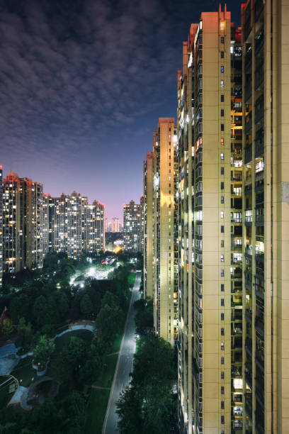 istock Shooting Urban Dense Apartments at Night in Chengdu 1340271849