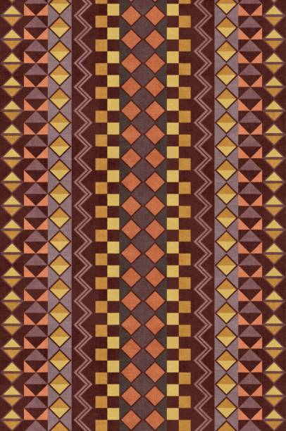 Traditional African vertical pattern Traditional African vertical pattern in geometric style ancient ethiopia stock illustrations
